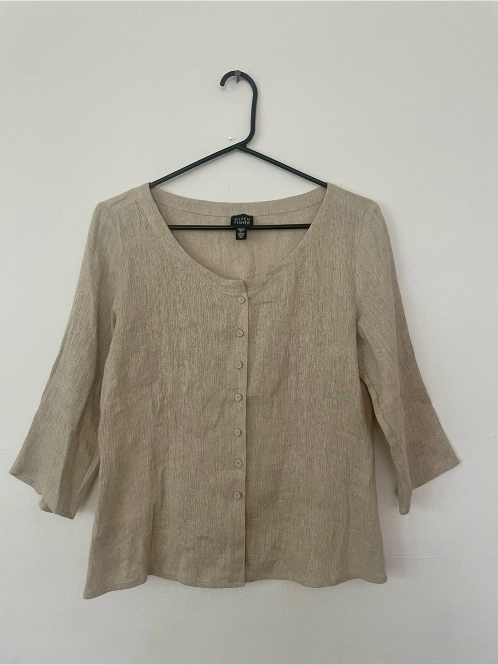 Eileen Fisher Linen Scoop Neck Shirt